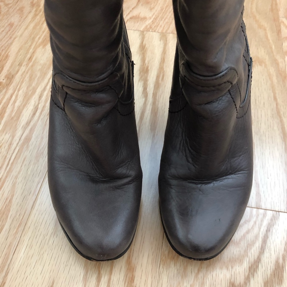 Dolce Vita Taupe Slouchy Leather Boots, 6 - Picture 4 of 6